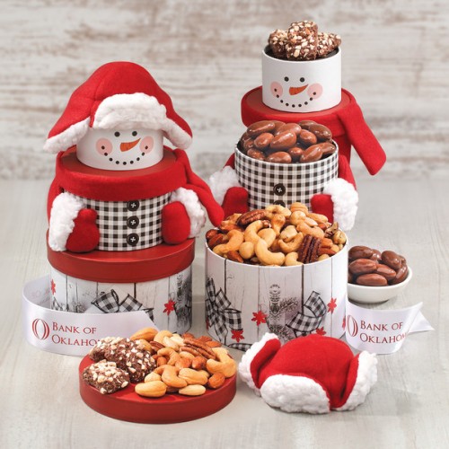Joyous Snowman Food Gift Tower 